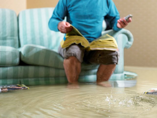 flooded living room