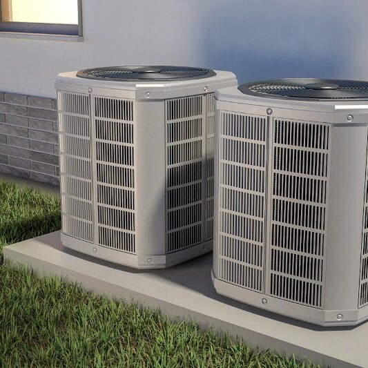 Air Heat Pumps And House 3d